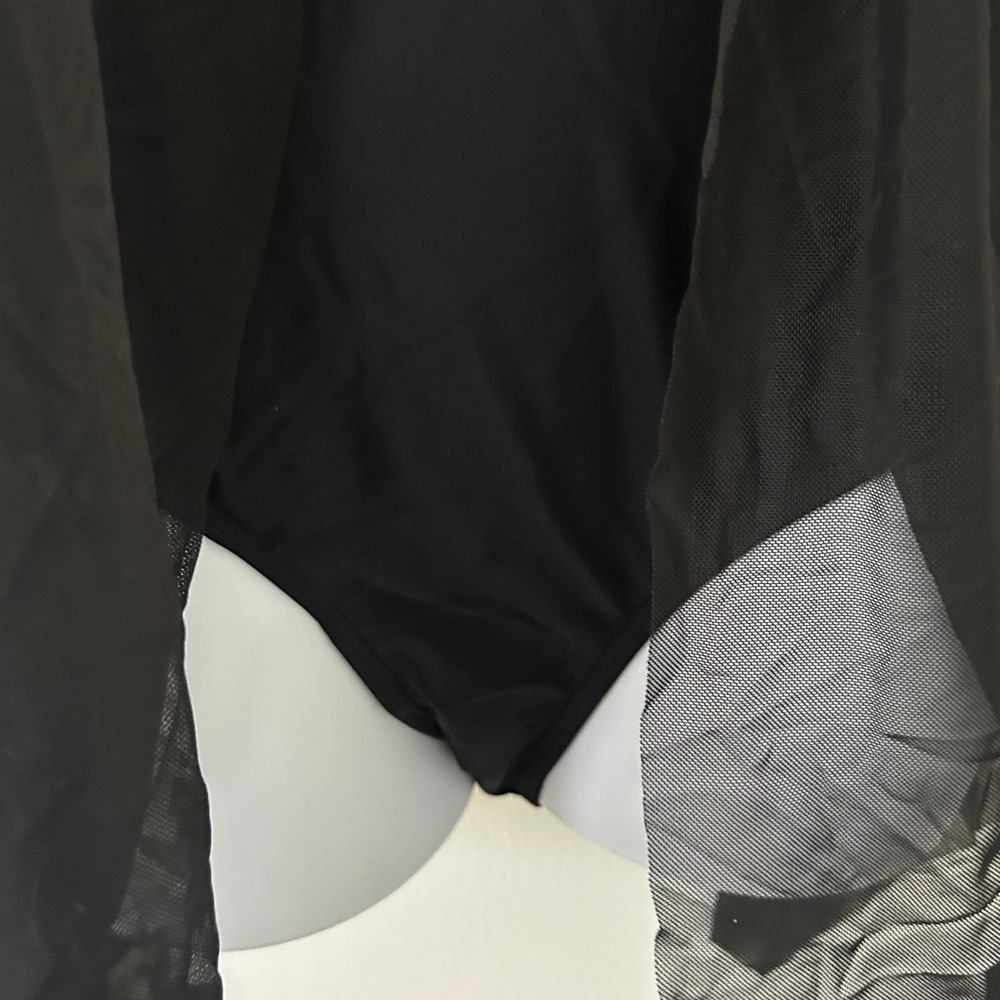 Women's Black Mesh Flowy Padded Adjustable Straps Swimsuit Dress XL NWOT - Picture 4 of 10